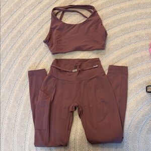 Bombshell Sportswear Brown Leggings and Top Set